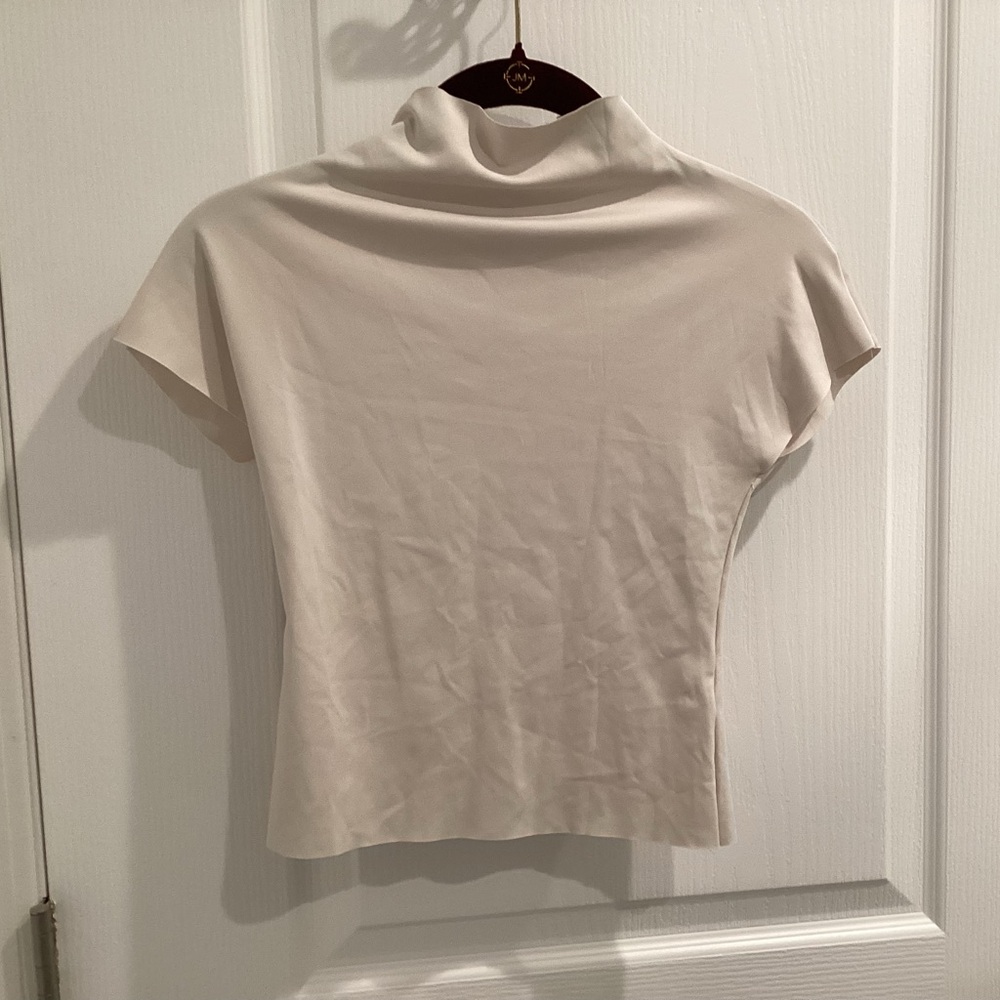 H&M Cream Short Sleeve Blouse NWT